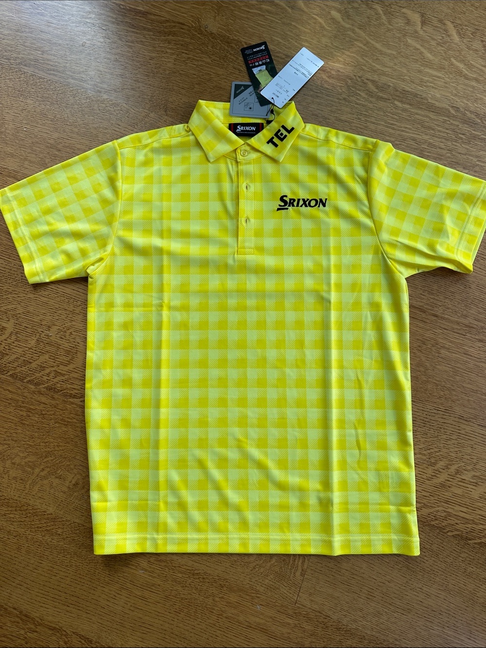 Srixon Yellow Checkered Polo Shirt